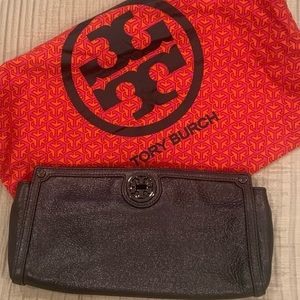 Authentic Tory Burch Glitter Framed Deco Rivet Clutch